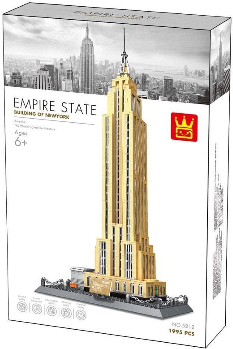 WanGe Architecture Empire State Building - 1995 onderdelen - Lego compatibel - Bouwdoos