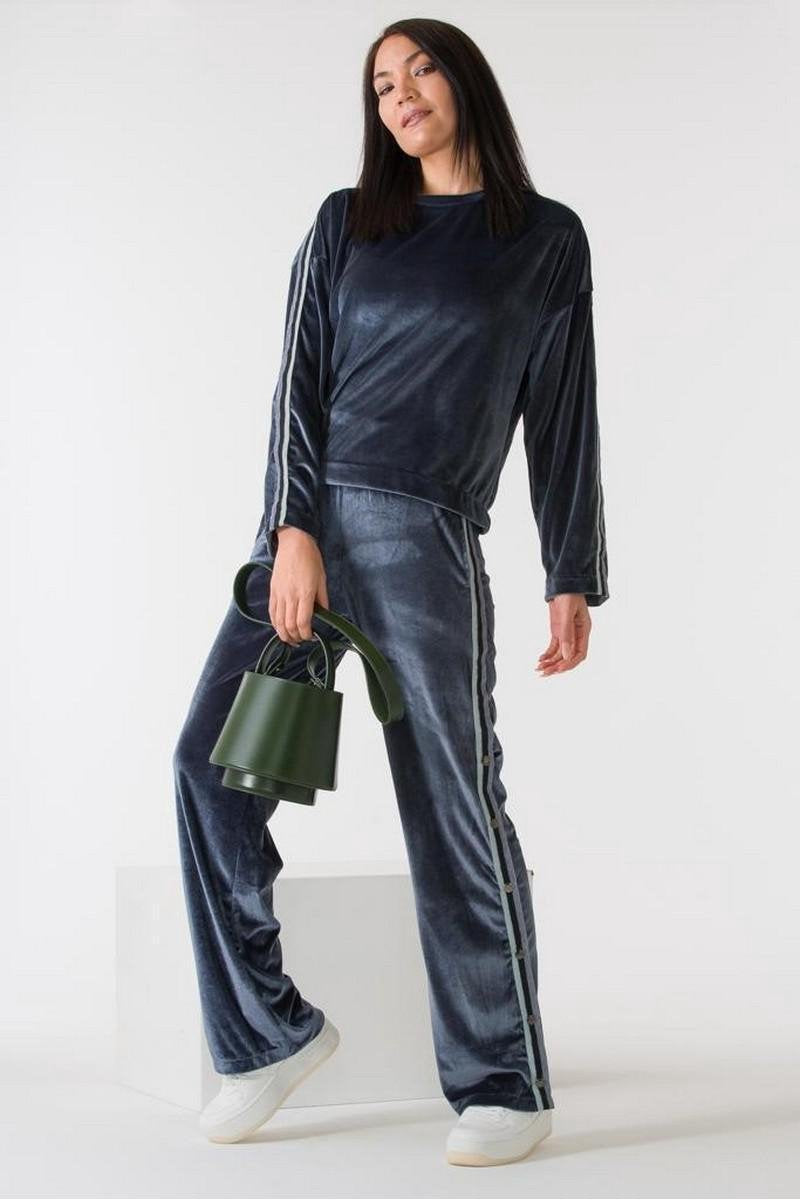 La Pèra Velours Vrijetijdspak/Huispak Sonesta Vrouwen Pak Velours grijs Dames - Maat M