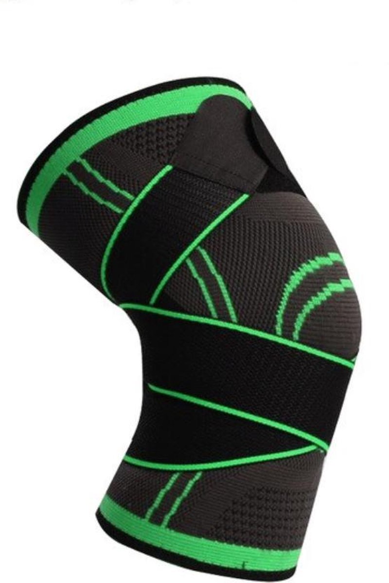 WiseGoods - Kniebrace Elastisch - Brace voor Knie Pijn - Compressie Knie Straps - Fitness - Hardlopen - Squats - Groen - L
