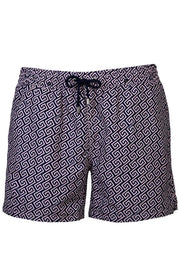 Panos Emporio Meander Short 12571 Pink Sun | Maat S | Roze | Mannen Zwembroek | Zwemshort met ritsen | Zwemshort naar zwemslip | Award winning designer zwembroek | Sneldrogende stof | Europese Productie