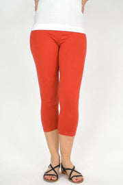 Hoogwaardige Dames 3/4 Legging | 3 Kwart Legging | One-Size | Maat 38-42 |  Oranje