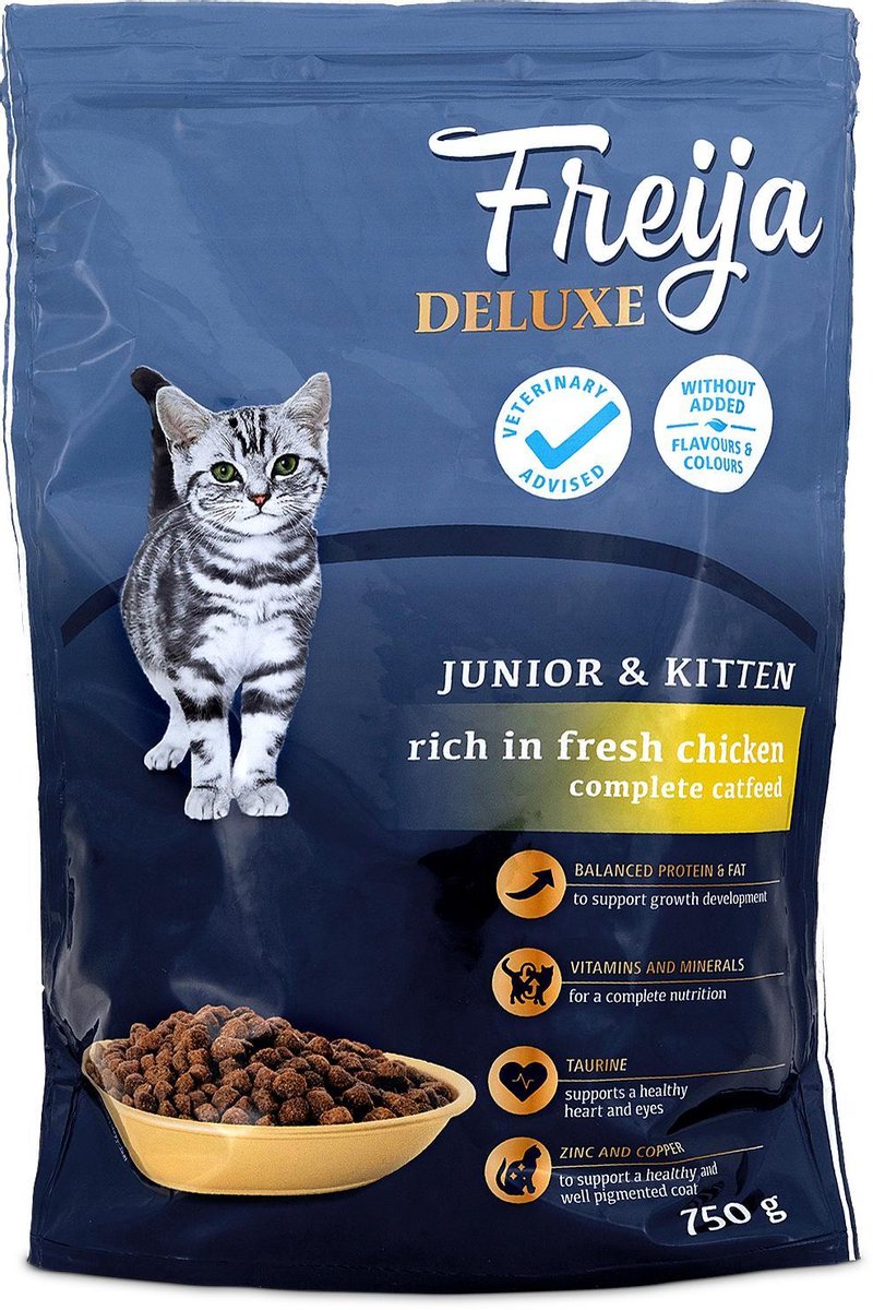 Freija kattenvoer Deluxe Junior 750gr droogvoer