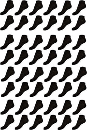 sneakersokken zwart 24 paar maat 40-44