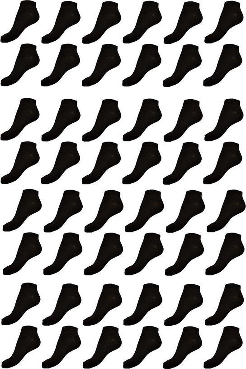 sneakersokken zwart 24 paar maat 40-44