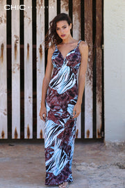 Chic by Lirette - Maxi jurk Tize - L - Blauw