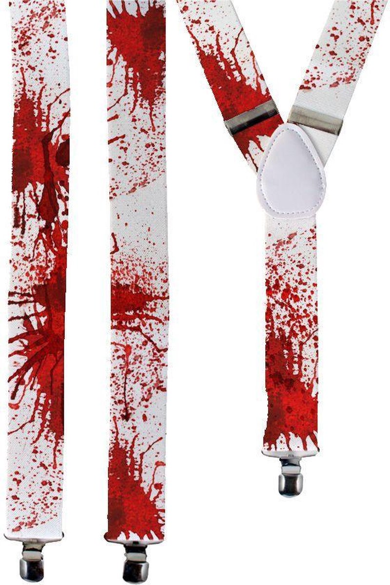 Bretel wit met bloed Halloween