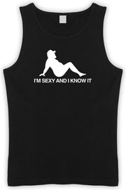 Zwarte Tanktop met  " I'M Sexy and i Know It " print Wit size L