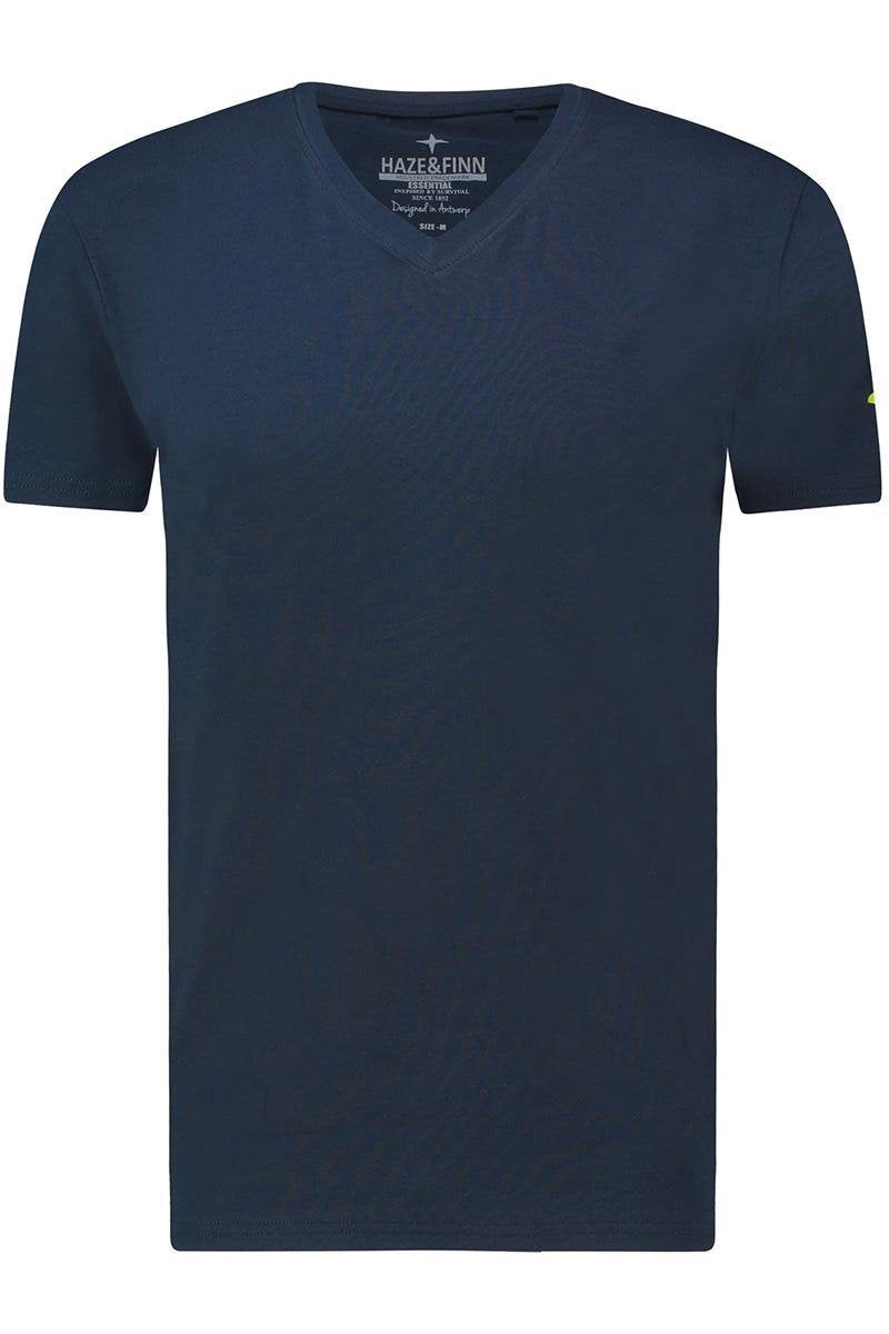 Haze&Finn T-shirt V Melange Navy (ME-0001)