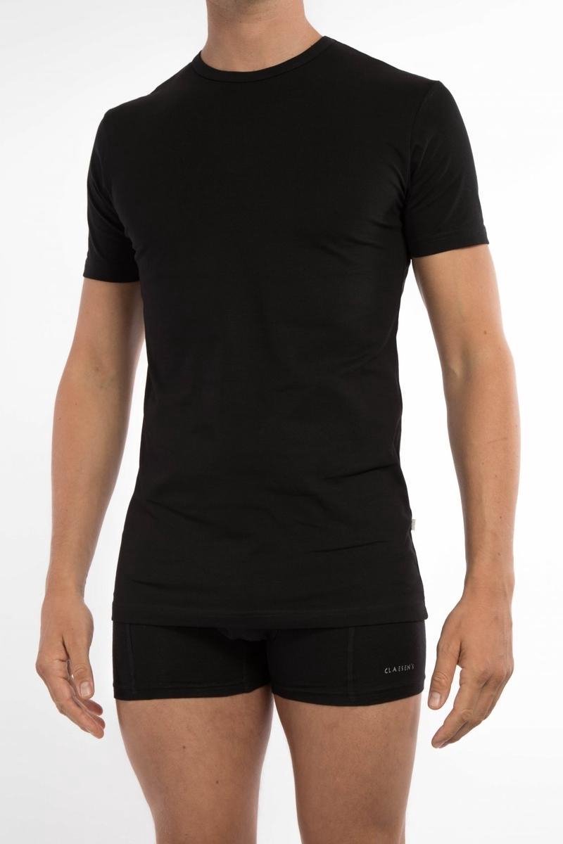 Claesen's Heren 2-pack t-shirt - Black- Maat XXL
