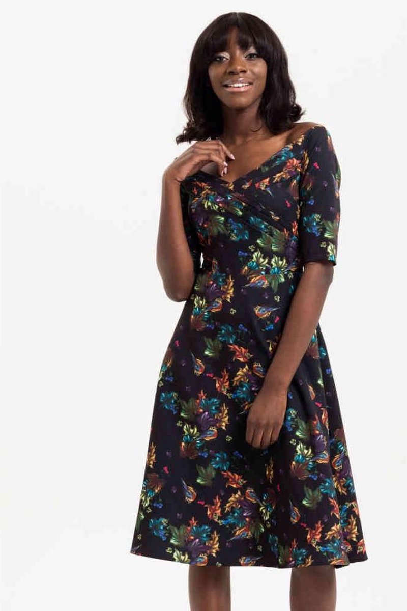 Voodoo Vixen Korte jurk -L- Grace Zwart/Multicolours