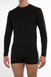 Claesen's Heren 1-pack lange mouw  t-shirt - Black- Maat M.