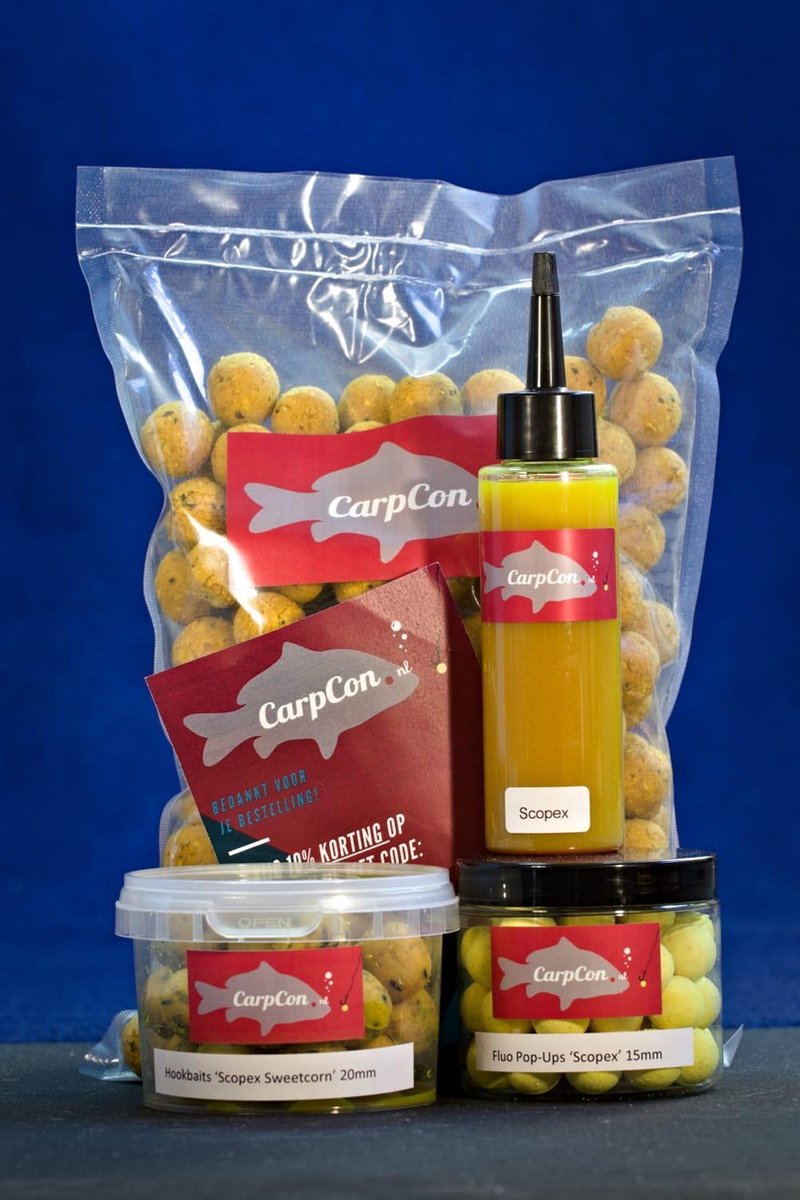 Voerpakket 'Scopex Sweetcorn' Klein - 15mm - Met Boilies