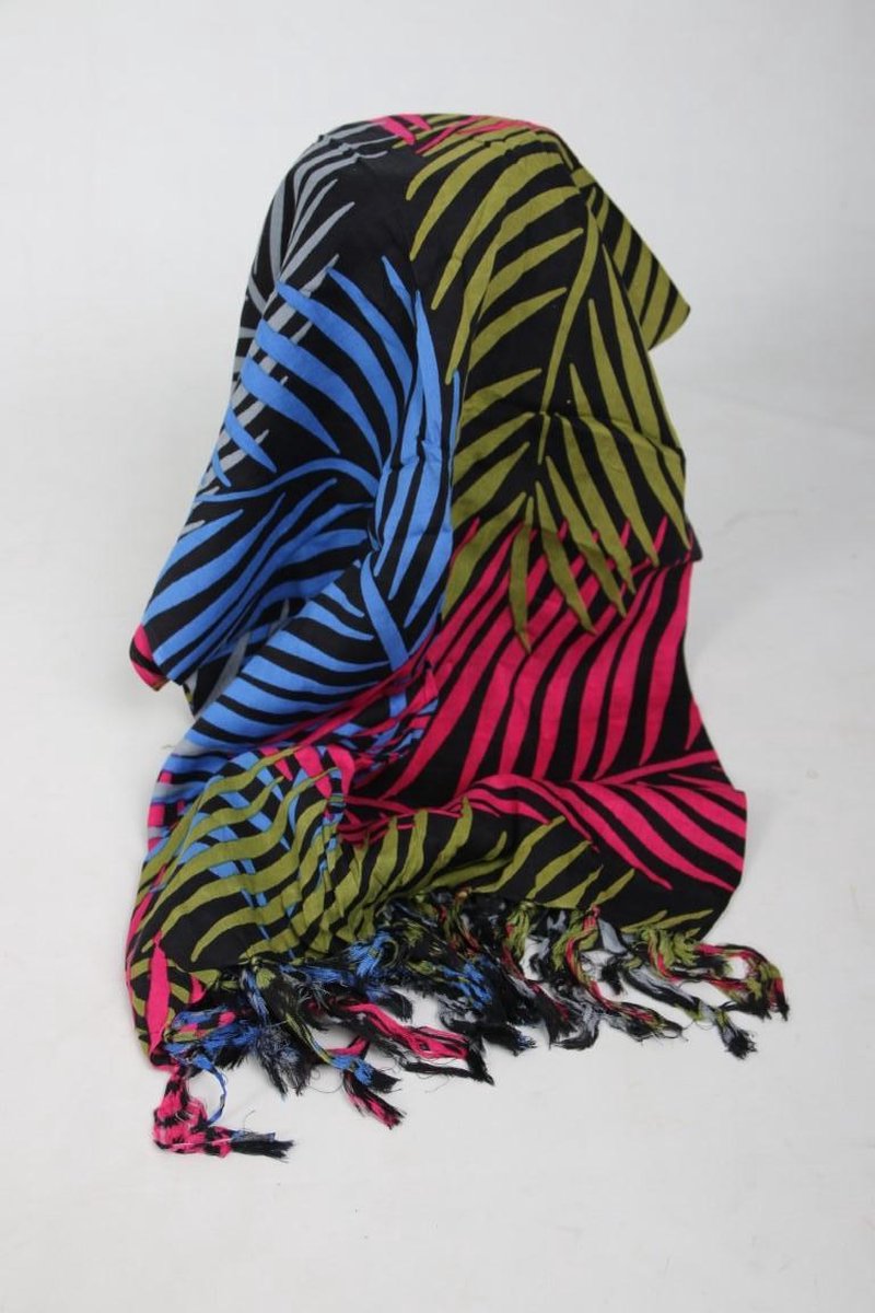Sarong 317 - Pareo - Saunadoek – Wikkeljurk - Meerkleurige palmbladeren - Om Namaste