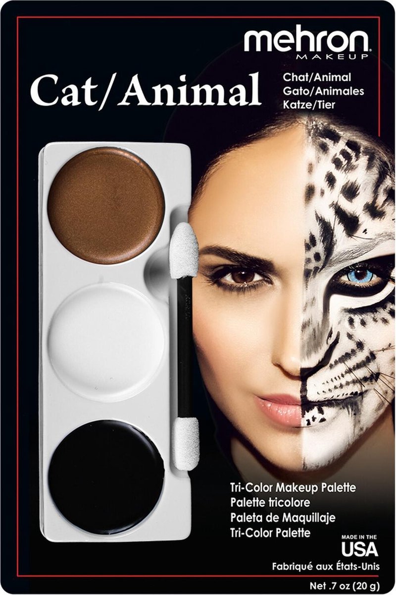 Mehron Schmink Palet met drie kleuren - Cat/Dier