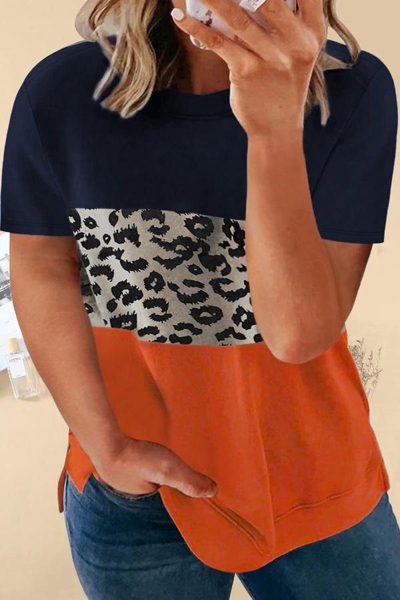 T'shirt Dames - Luipaard Blauw - Maat XXL/2XL 'S'wihelly'