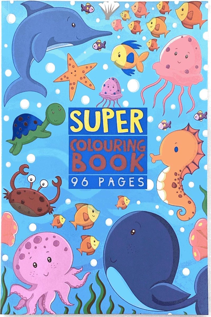 Super Colouring Book - Zee dieren - Kleurboek - 96 pagina's