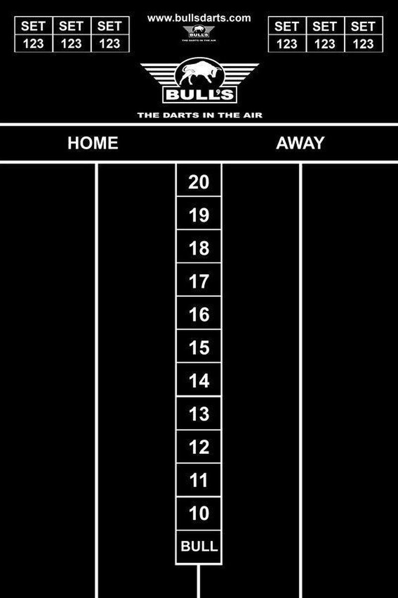 Dart krijt scorebord 45 x 30 cm - Sportief spelen - Darten/darts - Scoreborden voor kinderen en volwassenen
