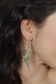 Steampunk oorbellen vleugels