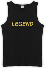 Zwarte Tanktop sportshirt met Gouden “ Legend “ Print Size XXL