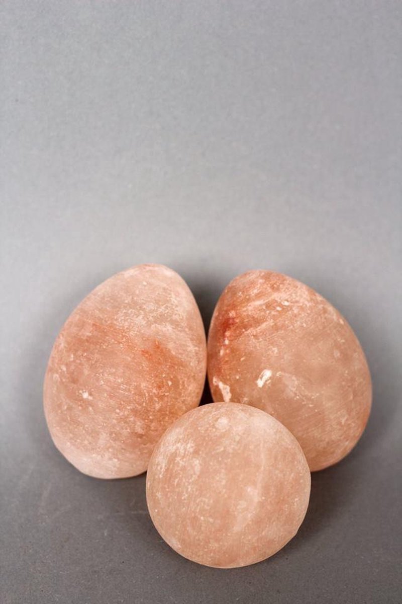Natuurlijke zout massage stenen (3 stuks) - Ei en Bol vorm