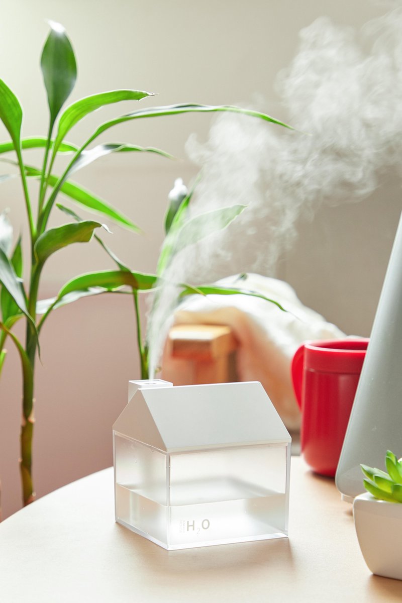 Vastu® mini Design Huis Humidifier 300ml - Luchtbevochtiger - Vernevelaar - 1+1 Gratis - Diffuser - Draadloos - Woonaccessoires - Inclusief extra Accessoires Led Leeslamp & Ventilator