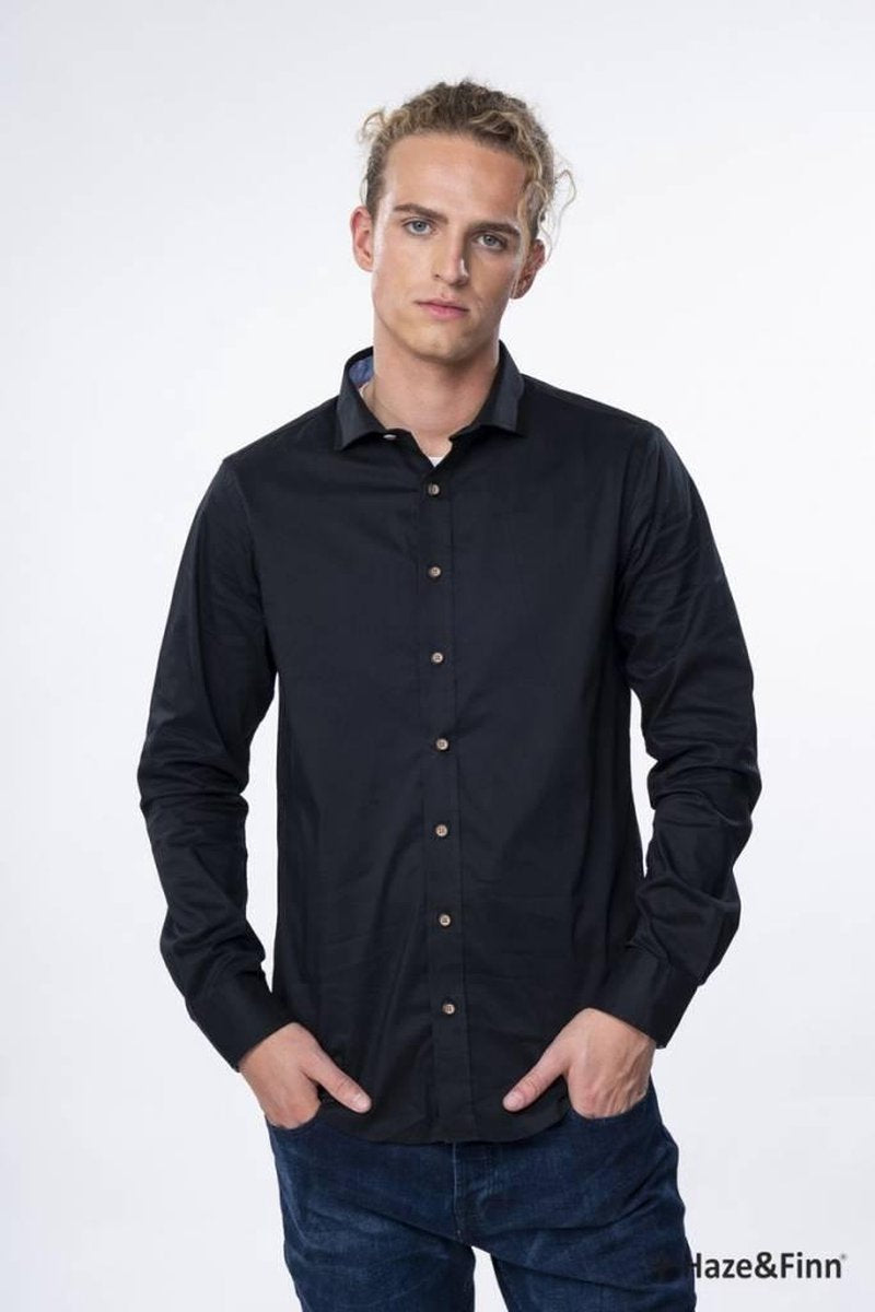 Shirt Solid Stretch Me 0103 Black
