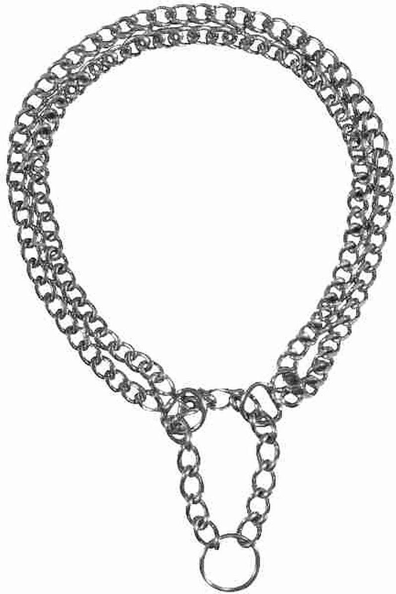 Hondenhalsband - Anti-Trek Kettinghalsband - verchroomd - 55 cm/2