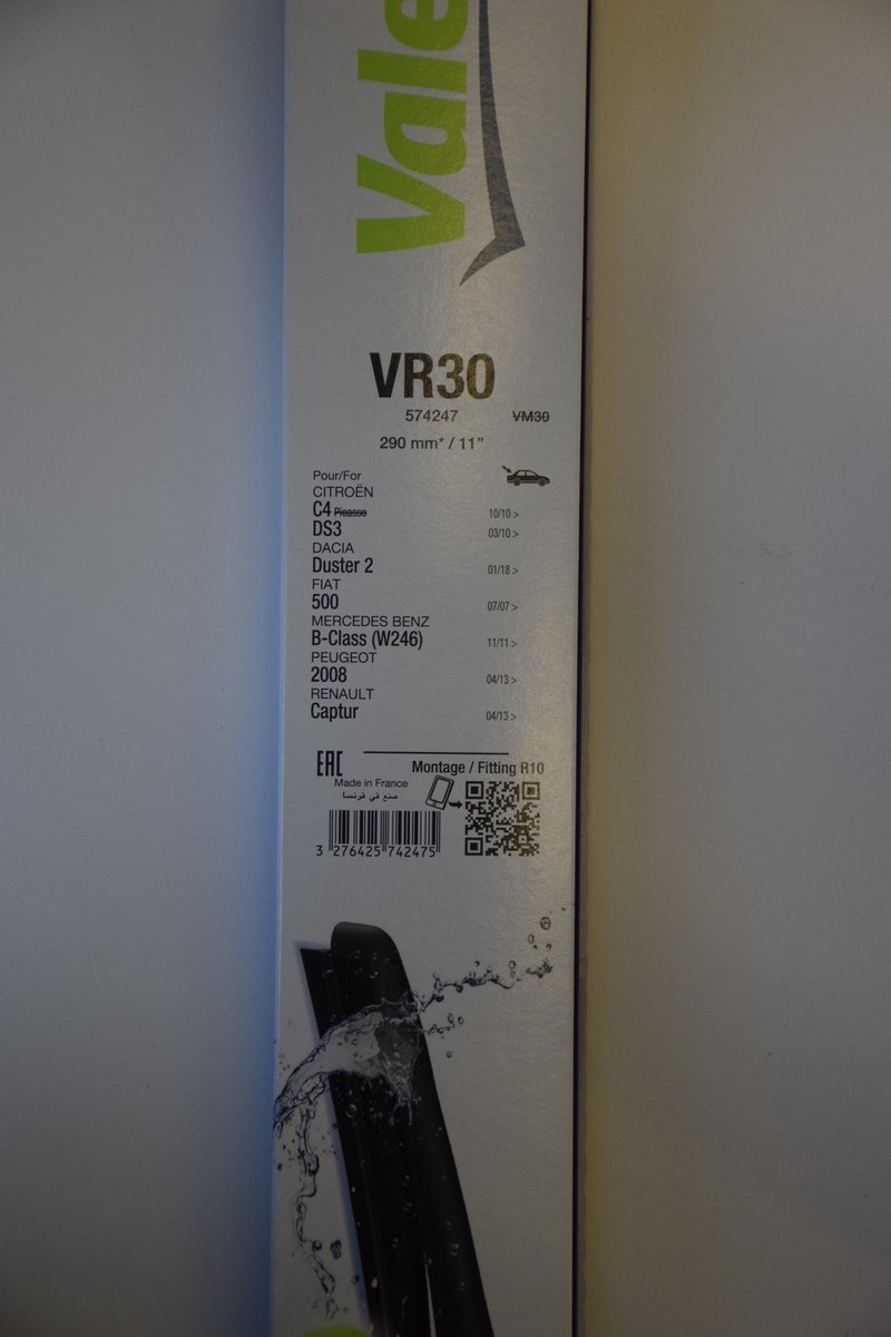 Valeo Silencio Flatblade VR30 - Ruitenwisser Achterzijde