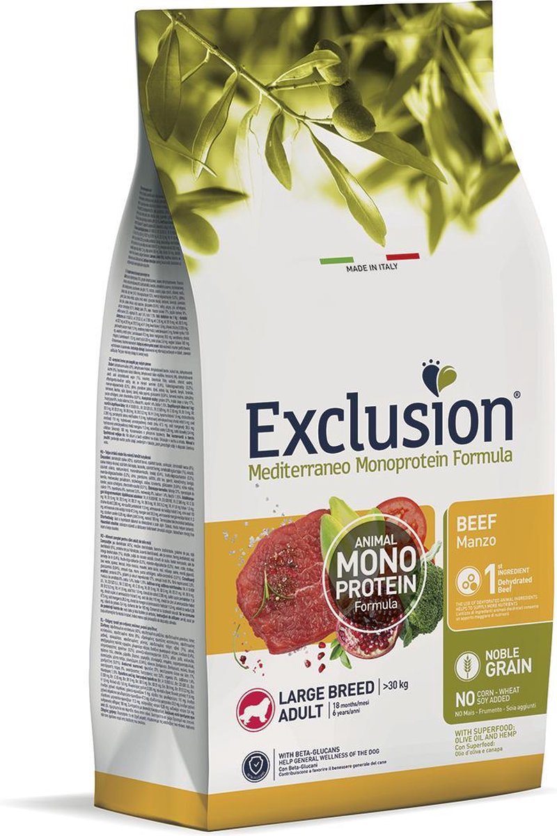 Exclusion Mediterraneo Large Beef 12 kilo