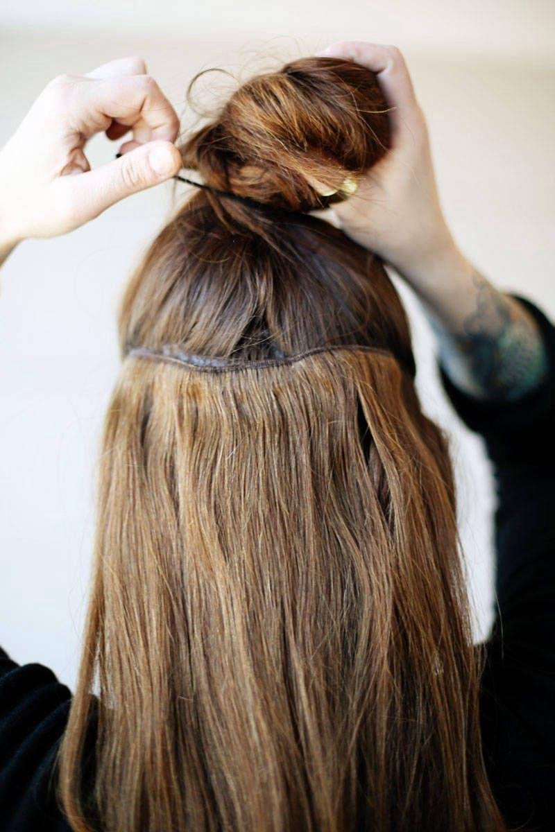 Clip in Hair Extensions 100%remy hair 50cm 120Gram 1delig middenbruin