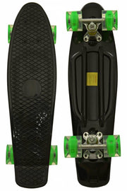 2Cycle Skateboard - LED Wielen - 22.5 inch - Zwart-Groen