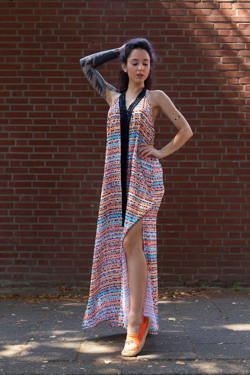 Sankalpa Maxi jurk dames - Ibiza Style Strandjurk - Lange jurken voor dames - Bohemian jurk happiness - One size maat S/M/L