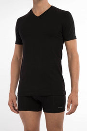 Claesen's Heren 2-pack V-neck t-shirt - Black- Maat M