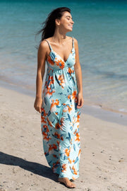 Chic by Lirette - Maxi jurk Magnolia - XL - Blauw Oranje