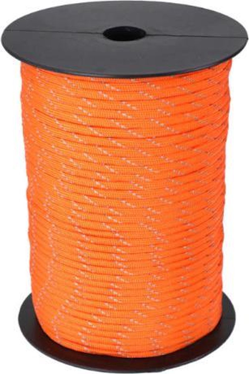 Allesvoordeliger paracord 4 mm - 7 core - 5 meter - oranje grijs zwart