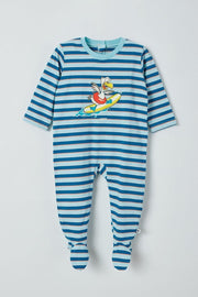 Woody - Romper - Zeemeeuw - multicolor gestreept - 211-3-RBF-S/924 - 6m
