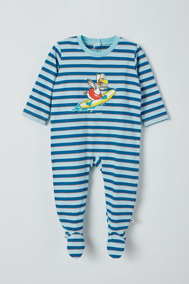 Woody - Romper - Zeemeeuw - multicolor gestreept - 211-3-RBF-S/924 - 6m