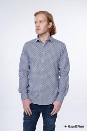 Haze&Finn overhemd Stripe Fish blauw (MC10-0100-6)