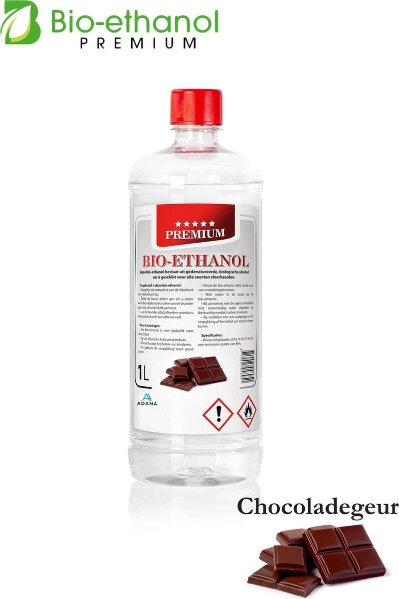 Adana- Bio-Ethanol met Chocoladegeur-PREMIUM- bioethanol - biobrandstof - 1 liter