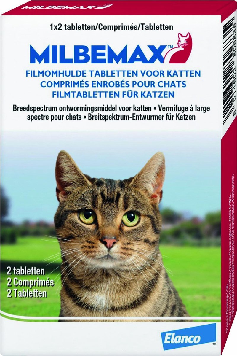 Elanco Milbemax Wormtabletten Grote Kat - Anti wormenmiddel - 2 tab 2-8kg