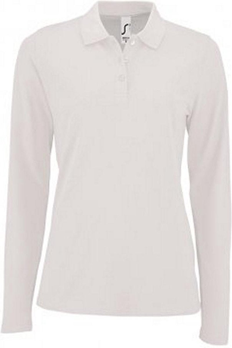 SOLS Dames/dames Perfecte Lange Mouw Pique Polo Shirt (Wit)