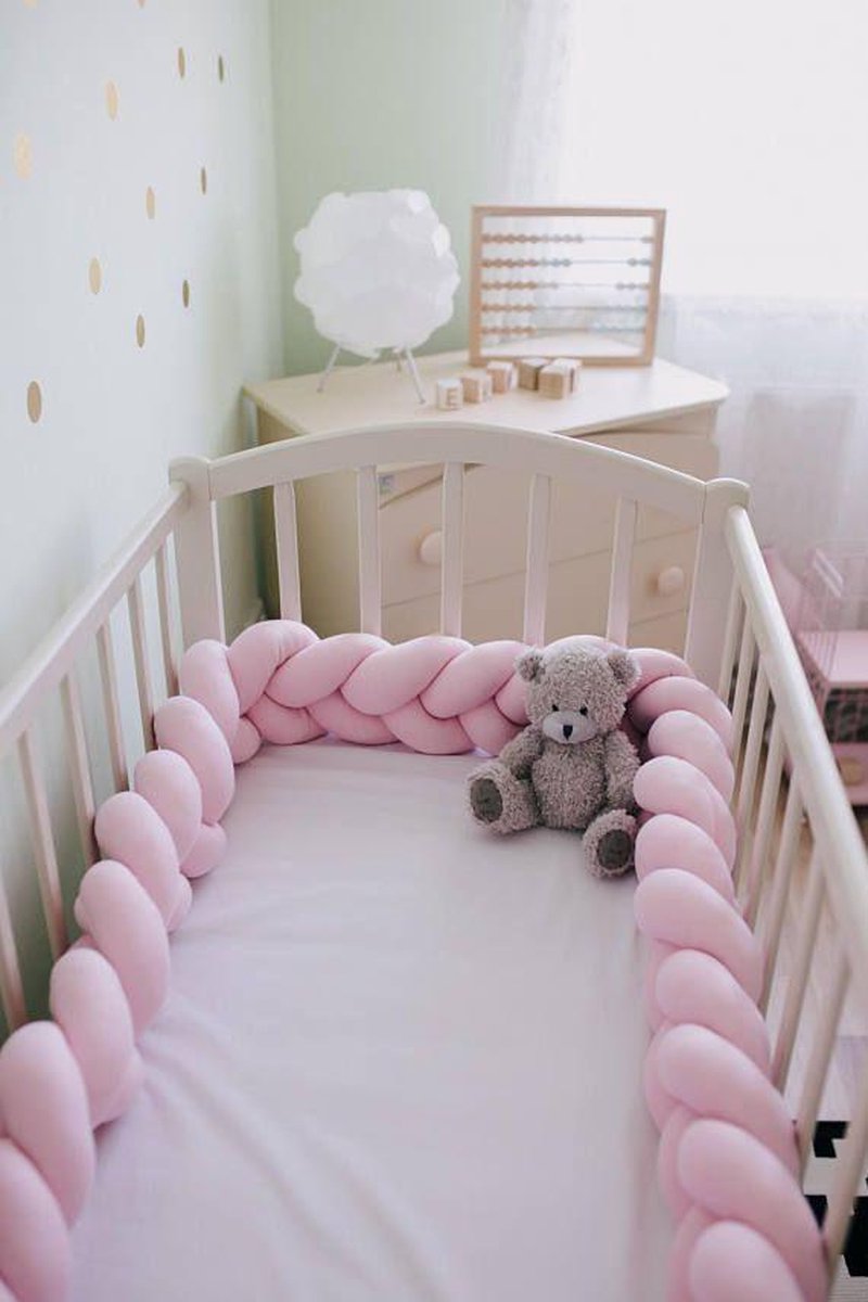 MijnNami BabyBumper Scandinavisch Roze 3M - Bedomrander - Boxomrander - Zwangerschapskussen - Voedingskussen
