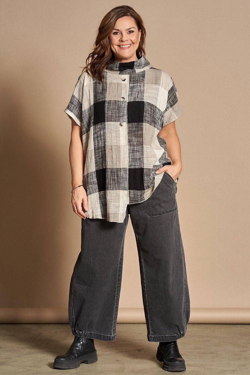 Broek Gozzip baggy black denim