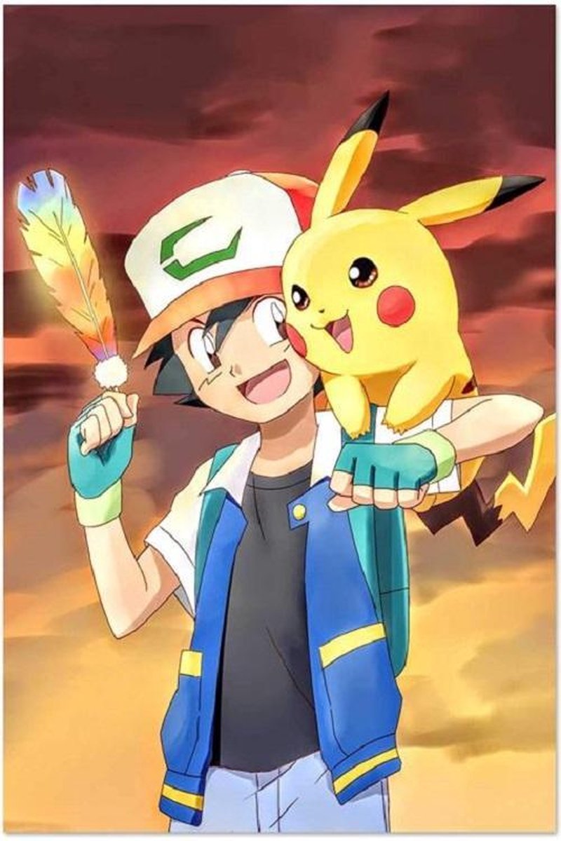 Ashe and Pikachu - Diamond Painting - Pokemon - 40x30cm - Best Friends - Complete Set - Inclusief Tools - Stipco