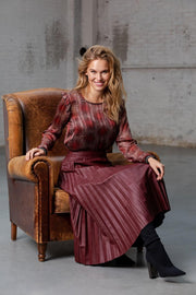 Skirt Pu Plisse 06586 Burgundy