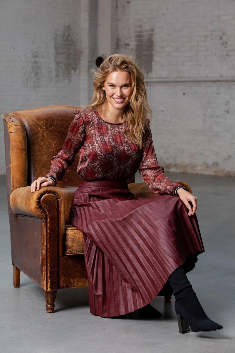 Skirt Pu Plisse 06586 Burgundy