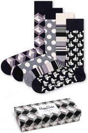 Happy Socks Black & white giftbox - Maat 41-46