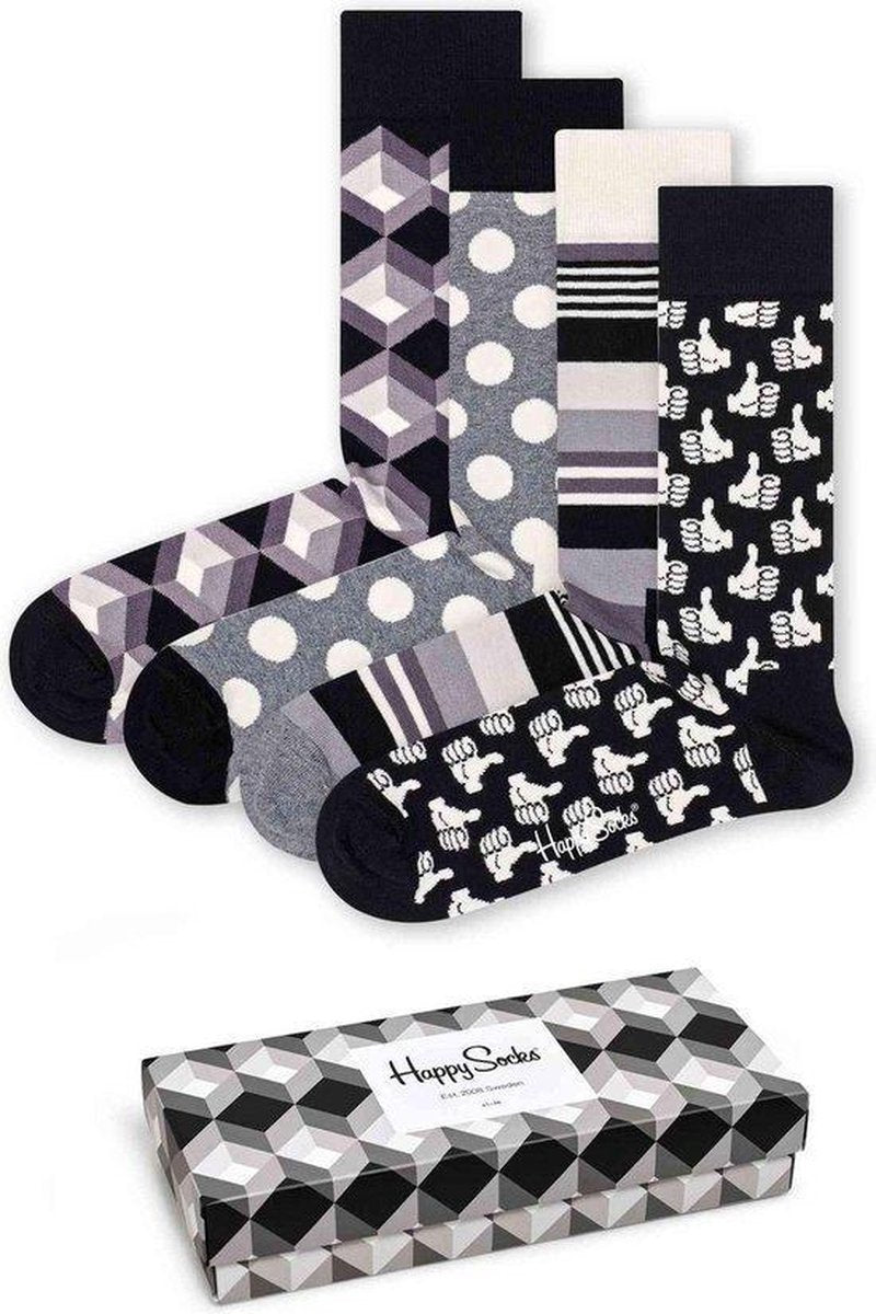 Happy Socks Black & white giftbox - Maat 41-46