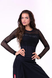 Sport Longsleeve Zwart Mesh - Nebbia 664