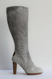 Design dameslaars met hoge hak koeienhuid maat 36